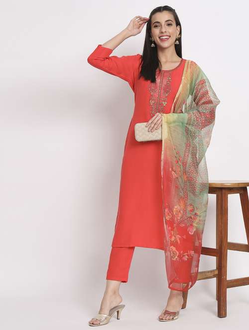women kurta pant set with dupatta - 21304217 - Standard Image - 0