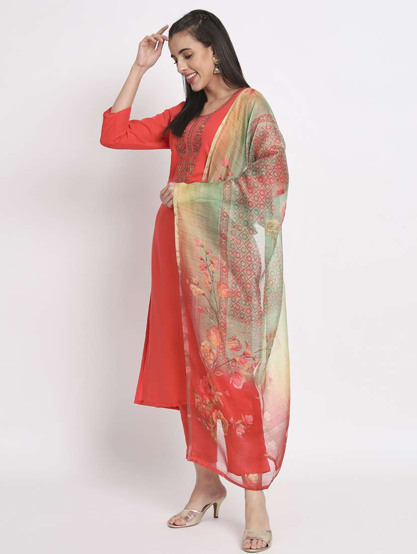 women kurta pant set with dupatta - 21304217 - Standard Image - 3