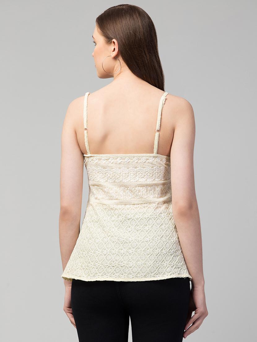 women sleeveless embroidered peplum top - 21304832 - Standard Image - 3