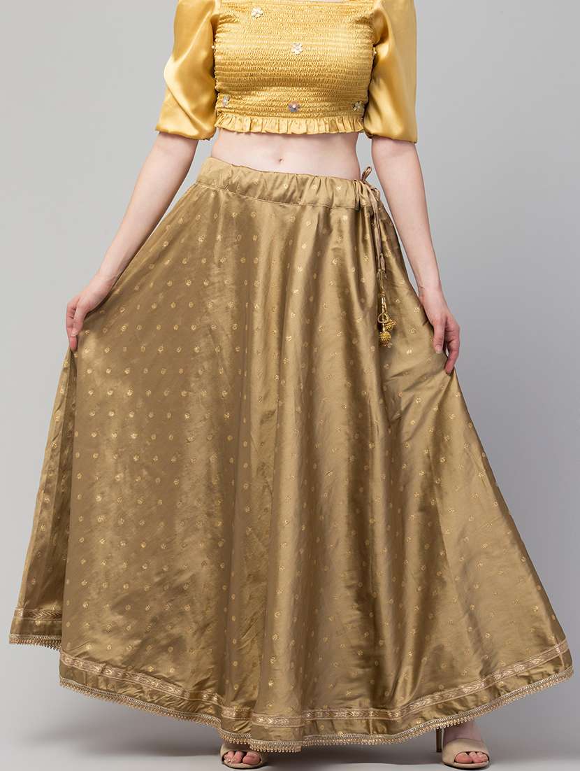women beige self design flared skirt - 21304869 - Zoom Image - 0