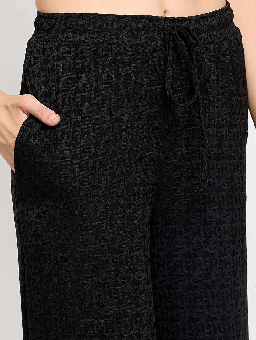 women black viscose pyjama nightwear set - 21305023 -  Standard Image - 5