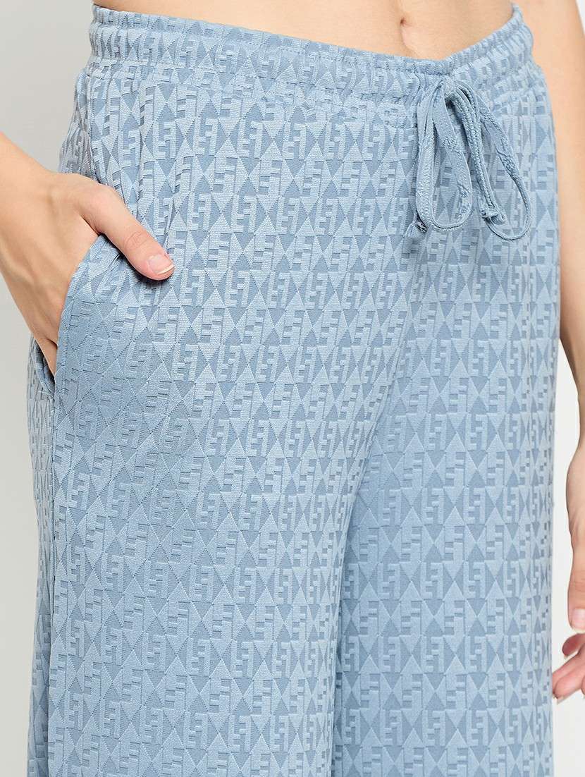 women light blue viscose pyjama nightwear set - 21305024 -  Standard Image - 5