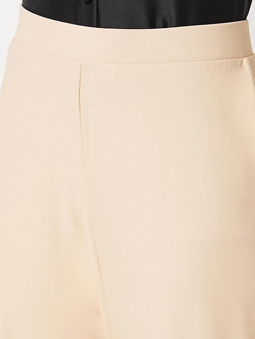 globus women beige stretchable mid-rise wide flared fit treggings - 21305208 - Standard Image - 5