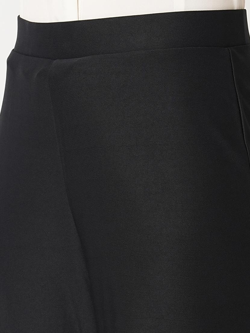 globus women black stretchable mid-rise wide flared fit treggings - 21305210 - Standard Image - 5