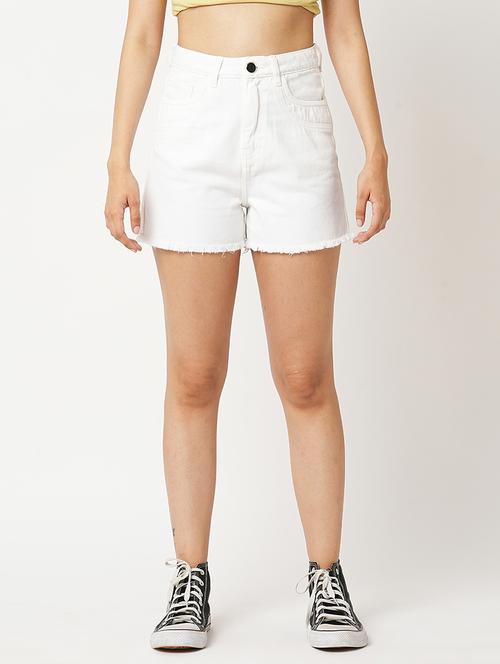 white solid regular short - 21305213 - Standard Image - 0