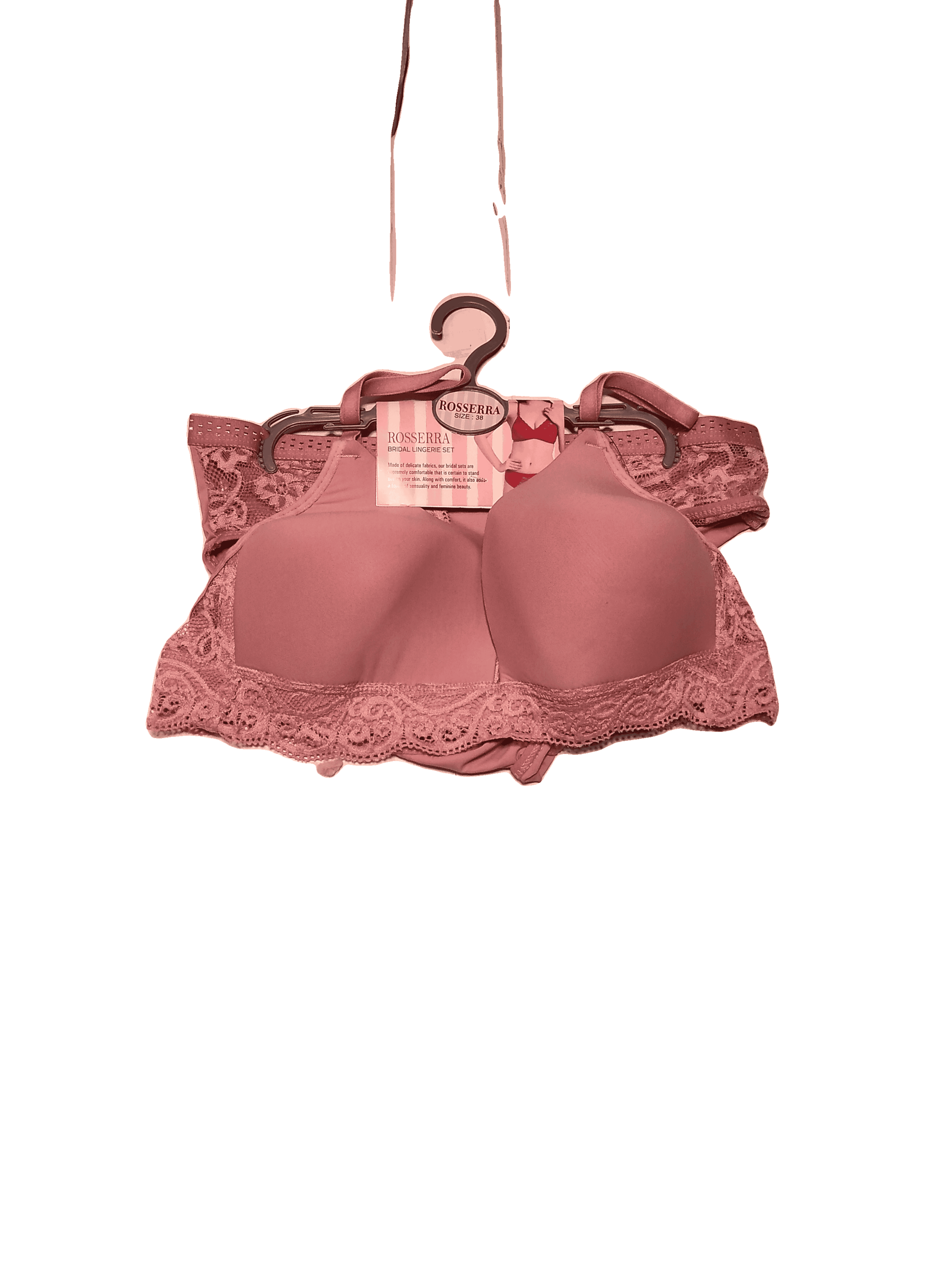 rose gold satin bras and panty set - 21305535 -  Zoom Image - 0