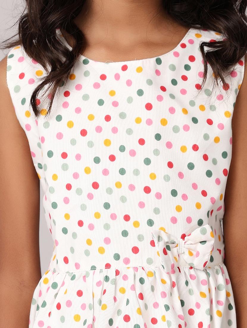 hirlswhite polka dot round neck frock - 21305569 - Standard Image - 5