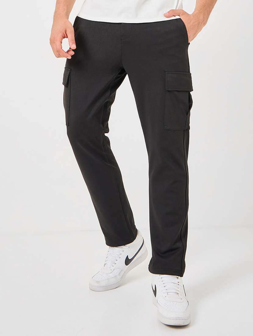 men black solid cargo - 21307616 -  Zoom Image - 0