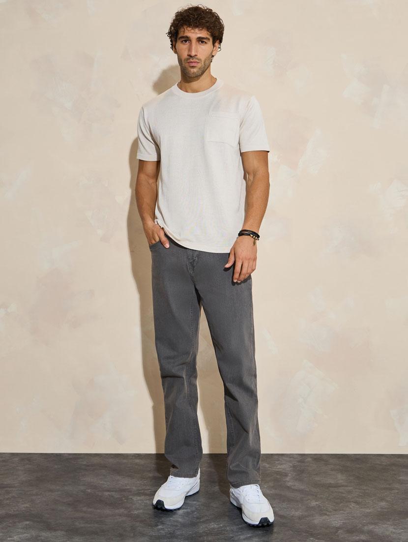 men solid mid rise straight fit jean - 21307625 - Standard Image - 3