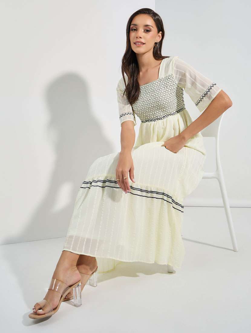 women embroidered short sleeve tiered maxi dress - 21307632 -  Standard Image - 3