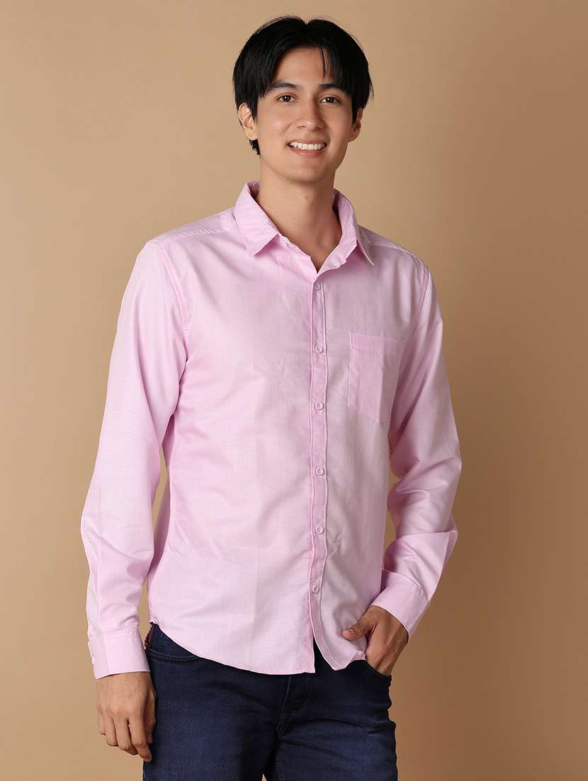 men solid cotton casual shirt