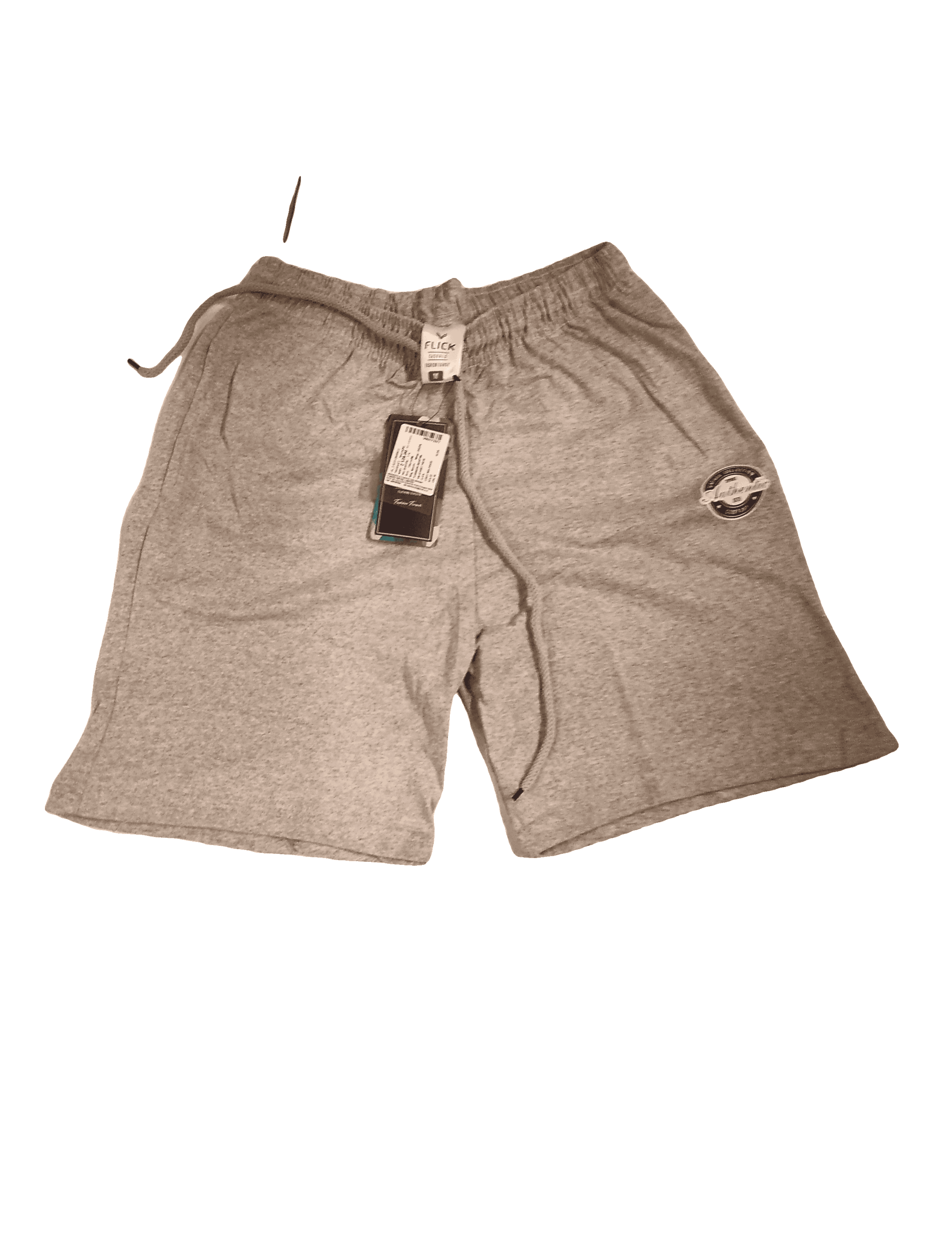 grey melange poly cotton single jersey short - 21307741 - Zoom Image - 0