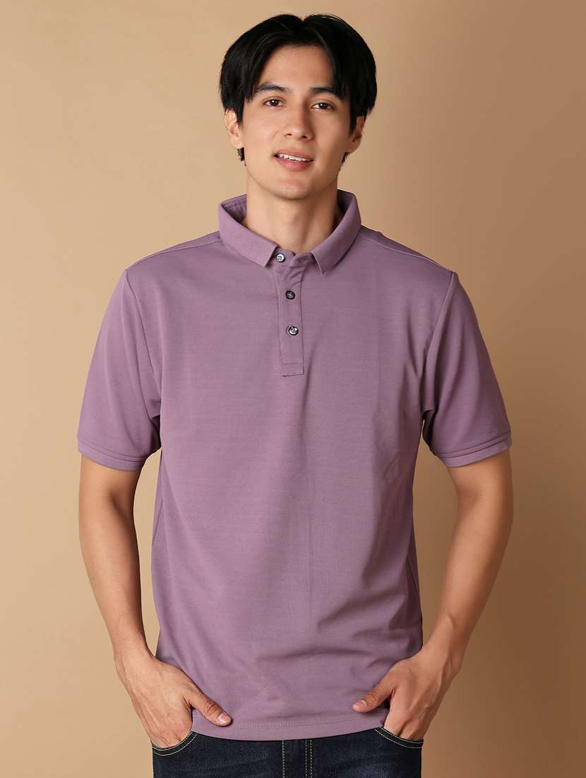 men polo neck short sleeves t-shirt