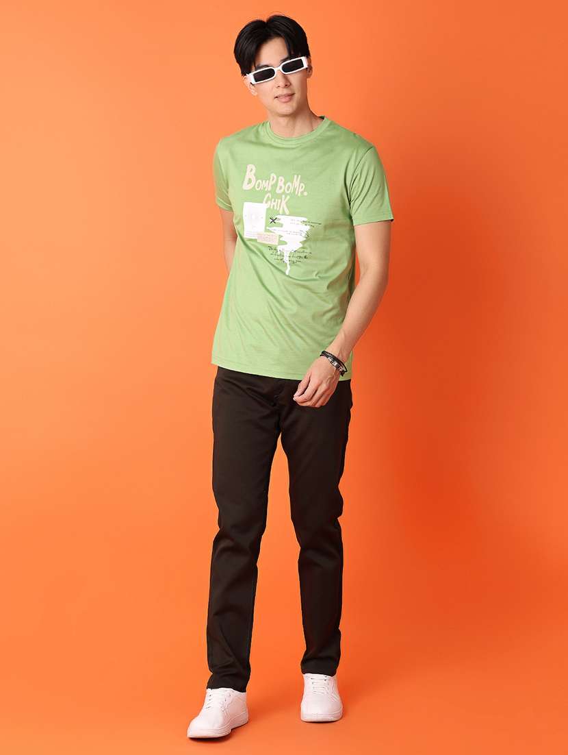 women green cotton front print t-shirt - 21307766 -  Standard Image - 3