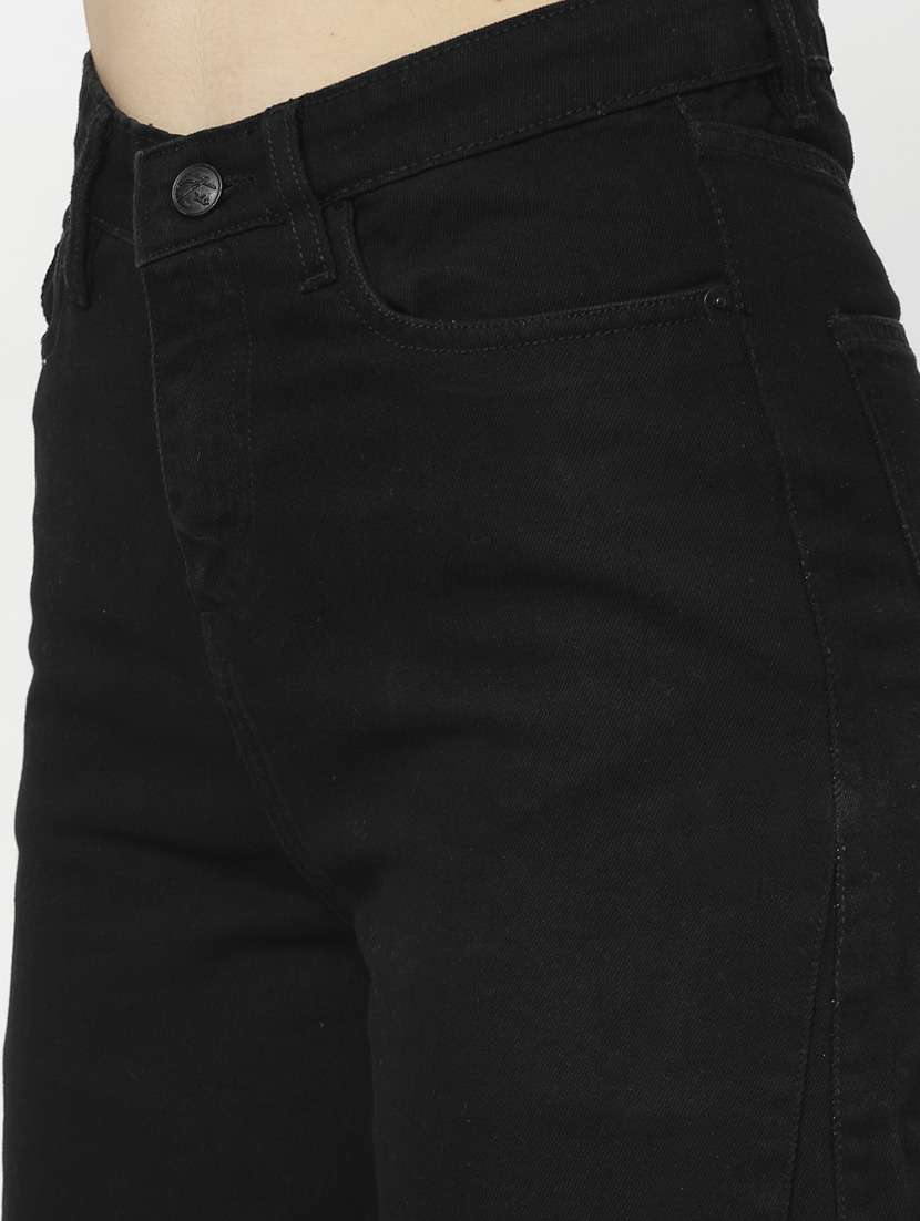 women solid high rise wide leg jean - 21307989 -  Standard Image - 5