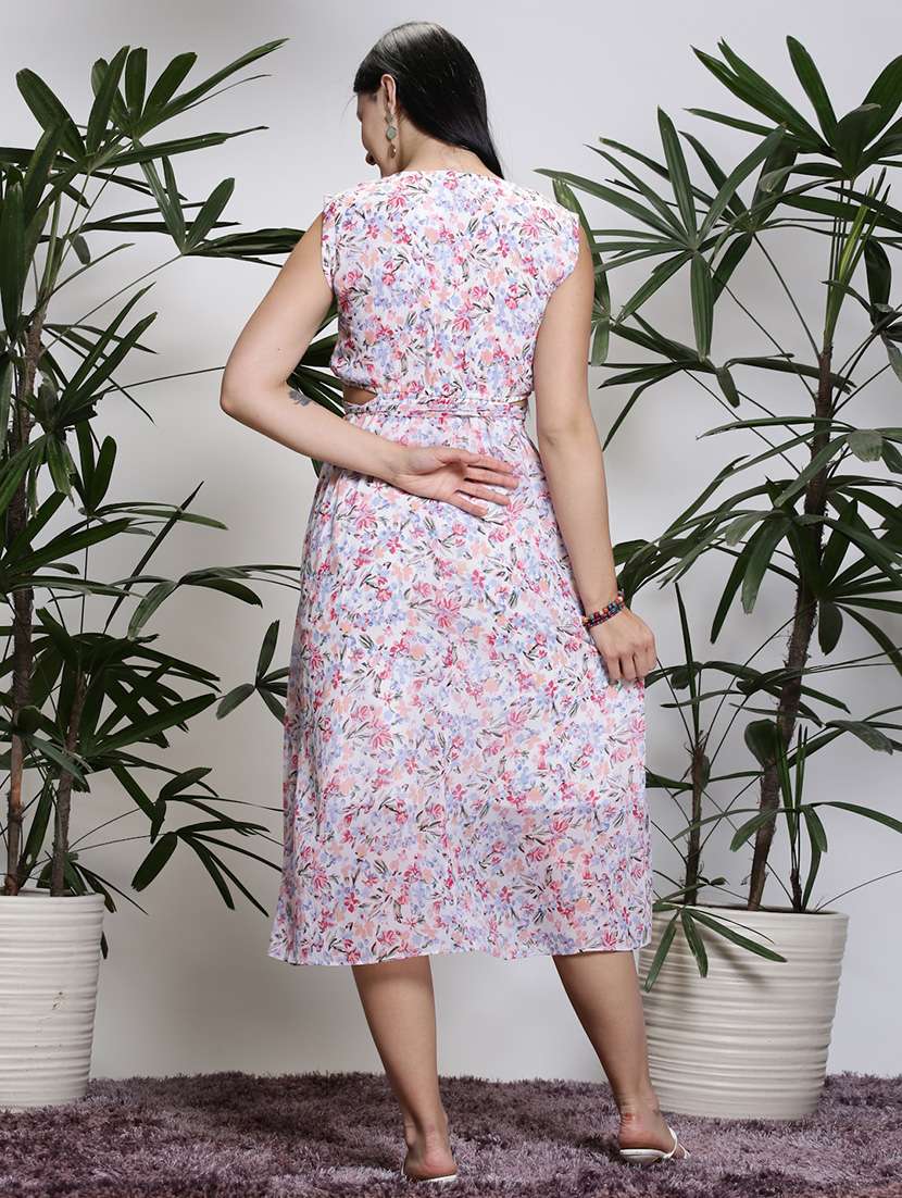 women white polyester fit & flare dress - 21308001 -  Standard Image - 3