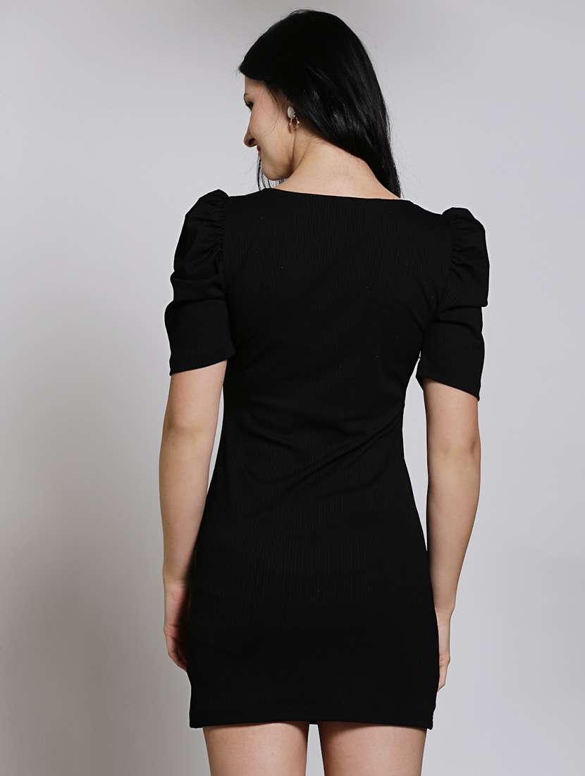 women black polyester bodycon dress - 21308002 - Standard Image - 3