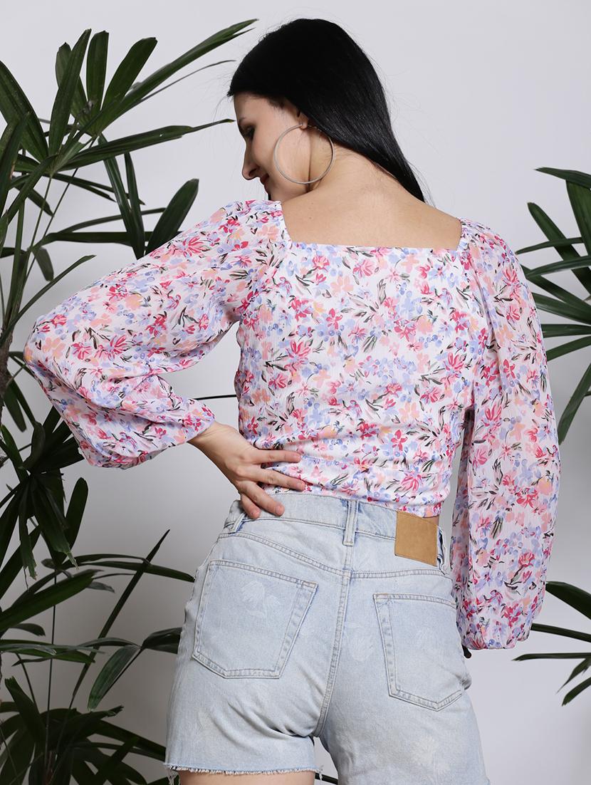 women white polyester wrap top - 21308018 - Standard Image - 3