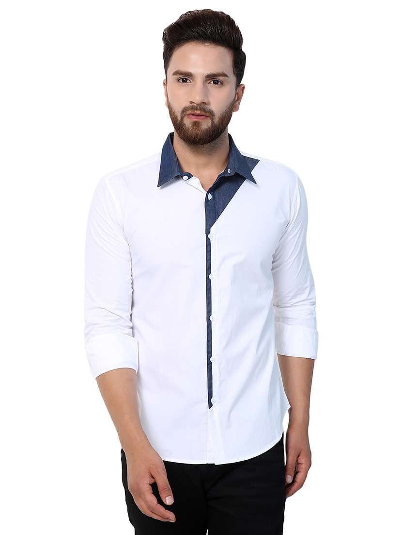 men solid cotton casual shirt - 21308035 -  Zoom Image - 0