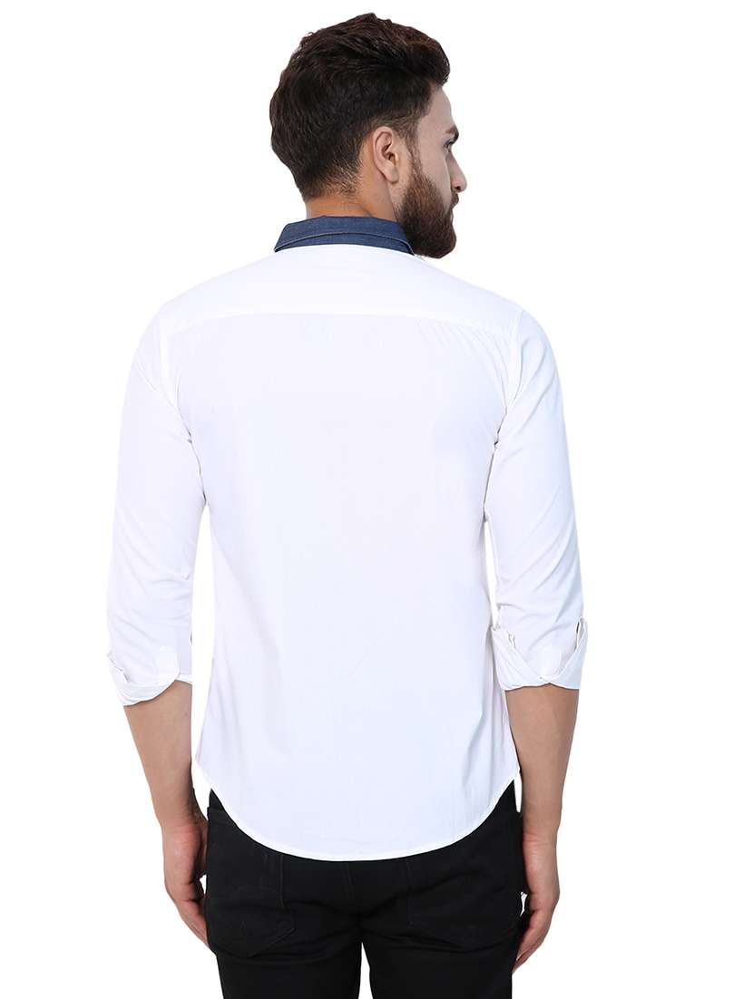 men solid cotton casual shirt - 21308035 - Standard Image - 3