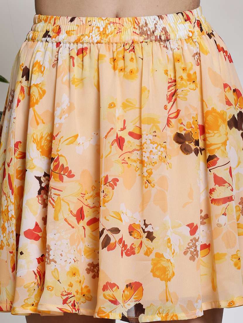 women yellow polyester top and skirt co-ord set - 21308050 -  Standard Image - 5