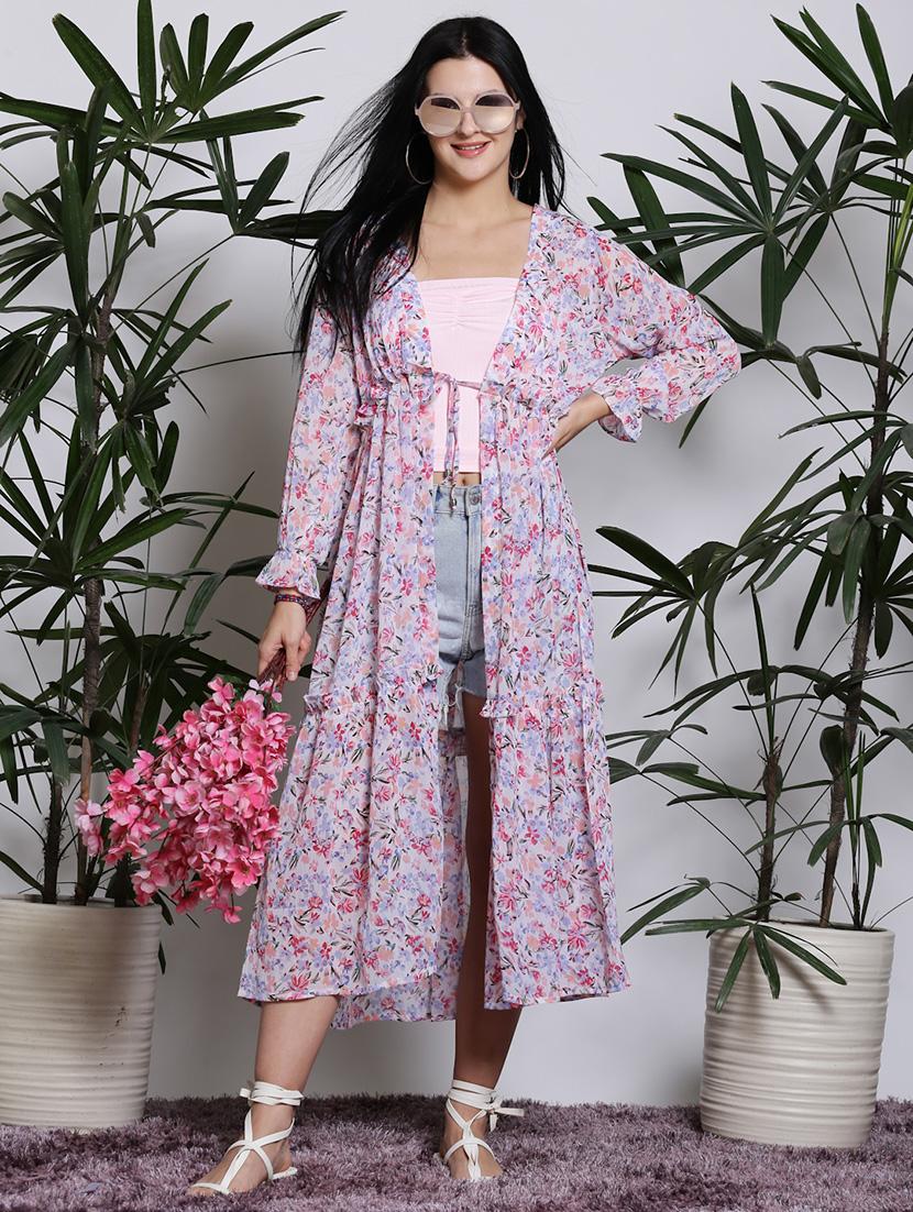 women white polyester regular shrug - 21308058 - Zoom Image - 0