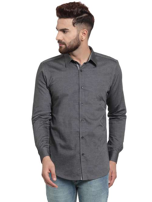 men long sleeved solid casual shirt - 21308088 -  Standard Image - 0