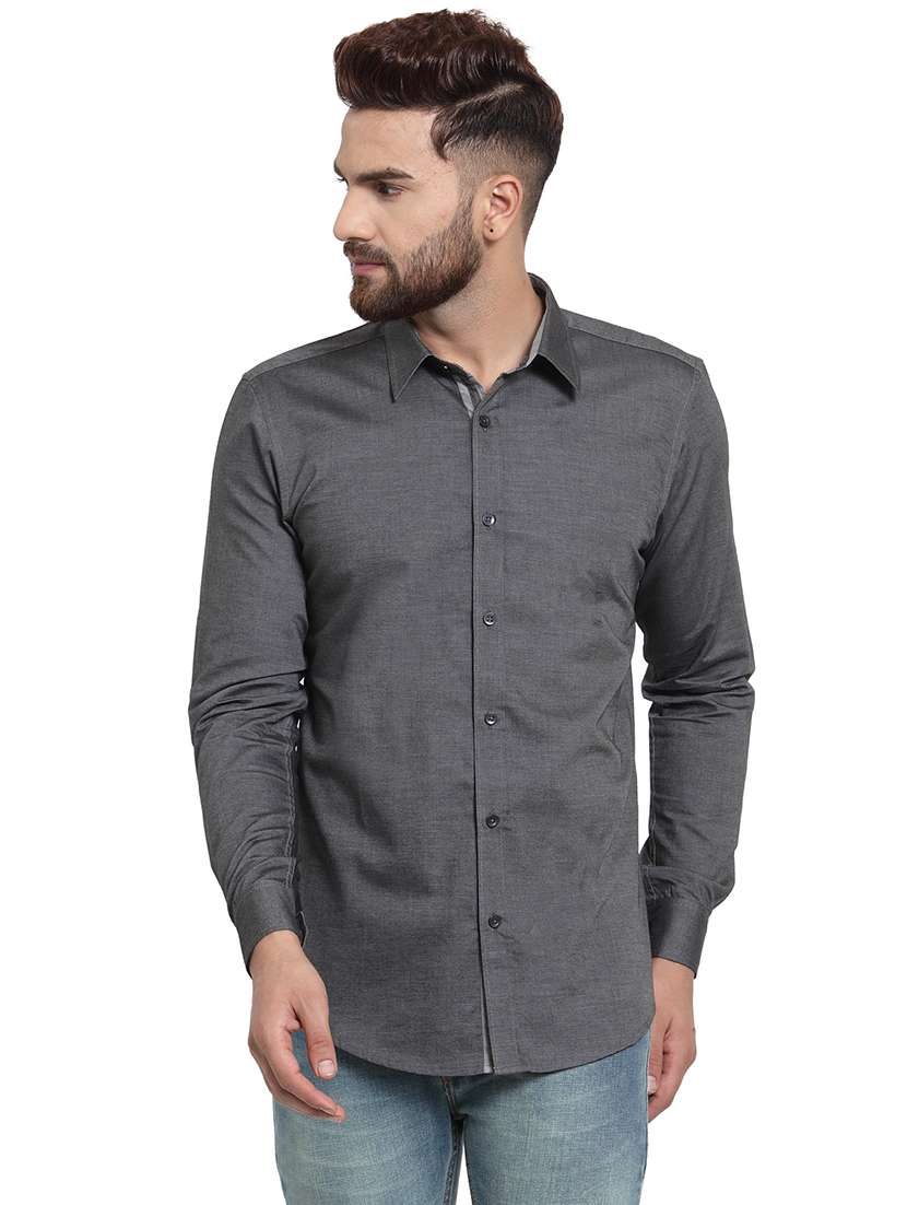 men long sleeved solid casual shirt