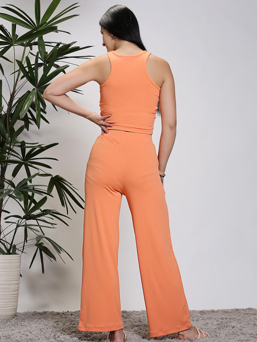 women orange polyester palazzo - 21308112 - Standard Image - 3