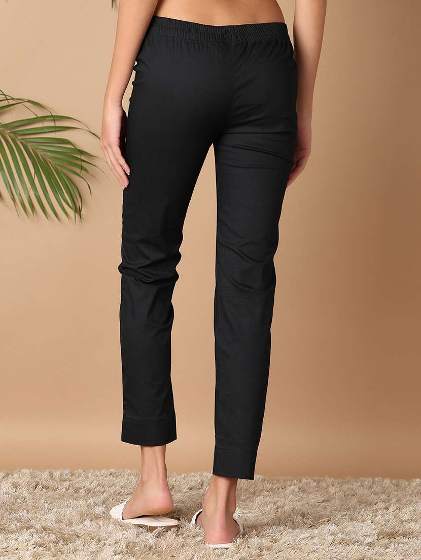 women black cotton tailored pants  - 21308421 -  Standard Image - 3