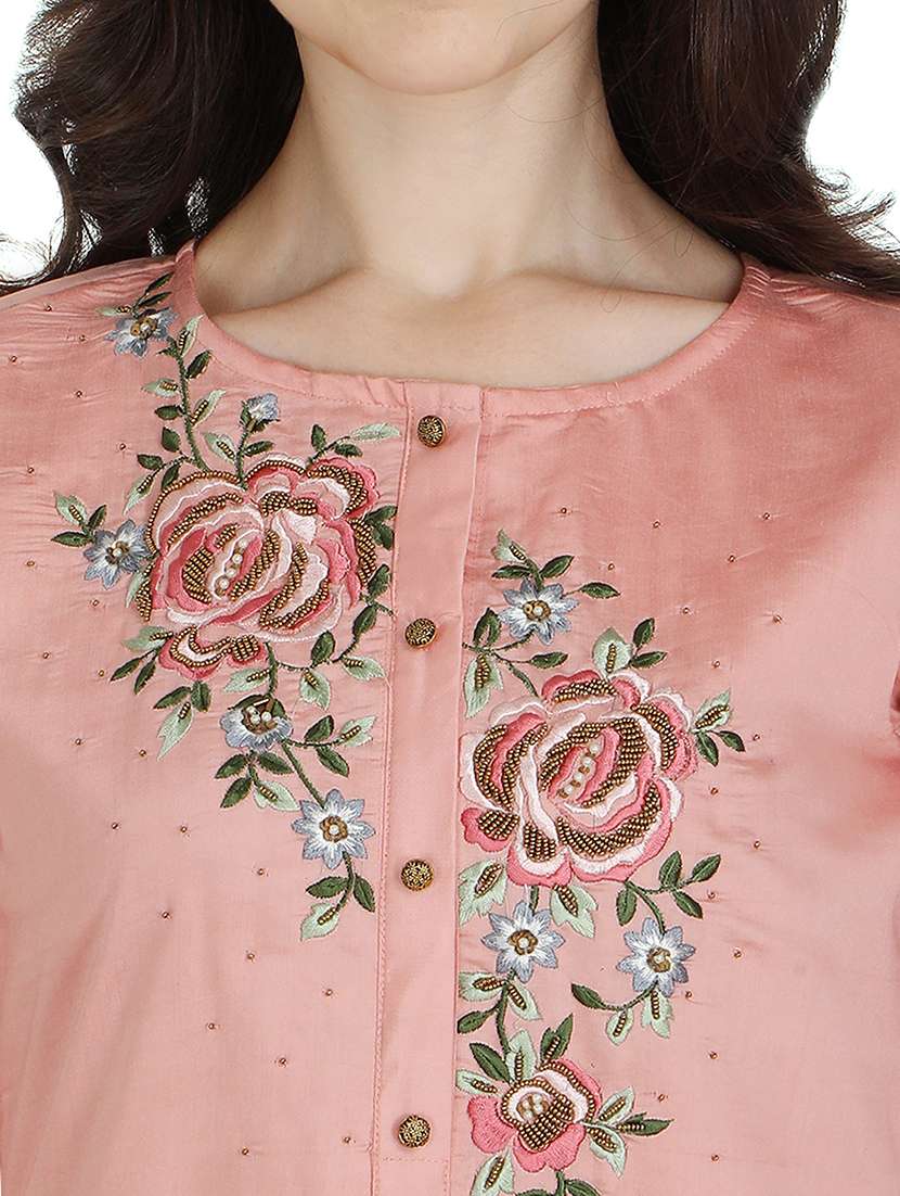 pink cotton blend kurta dupatta  set - 21308766 -  Standard Image - 3