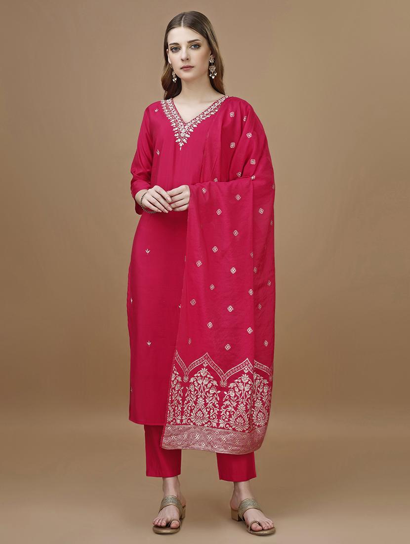 women pink kurta dupatta set - 21308780 - Zoom Image - 0