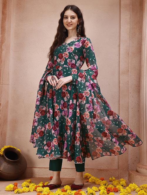 teal muslin kurta dupatta  set - 21308962 -  Standard Image - 0