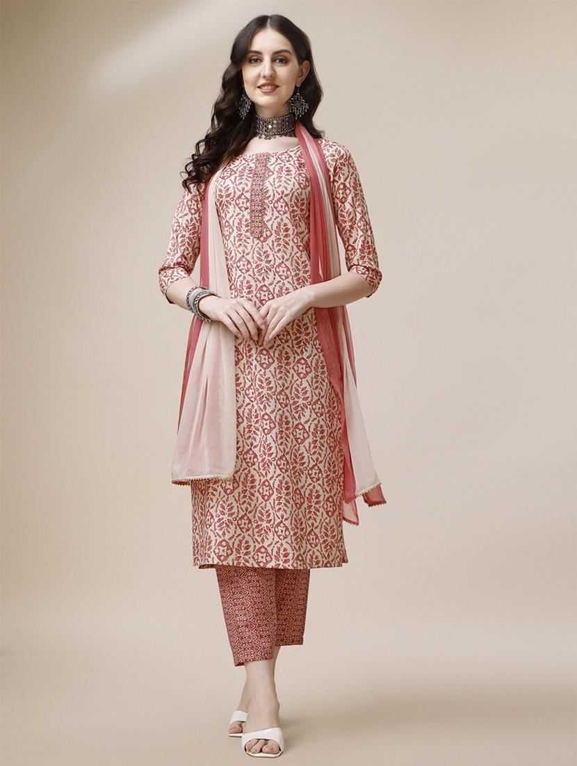off white kurta dupatta set - 21308971 -  Zoom Image - 0