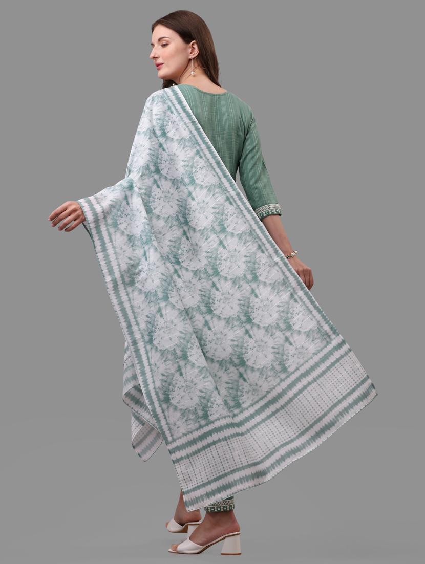 teal cotton kurta dupatta set - 21309071 - Standard Image - 3