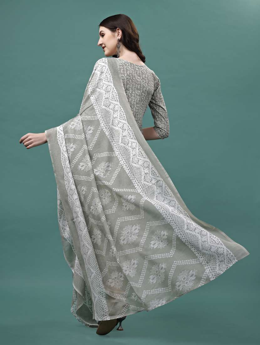women grey kurta dupatta set - 21309127 - Standard Image - 3