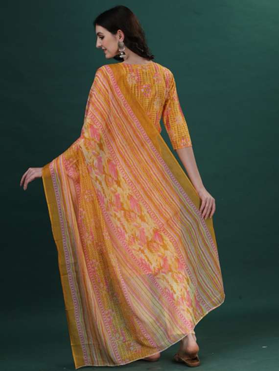 women yellow kurta dupatta set - 21309188 - Standard Image - 3