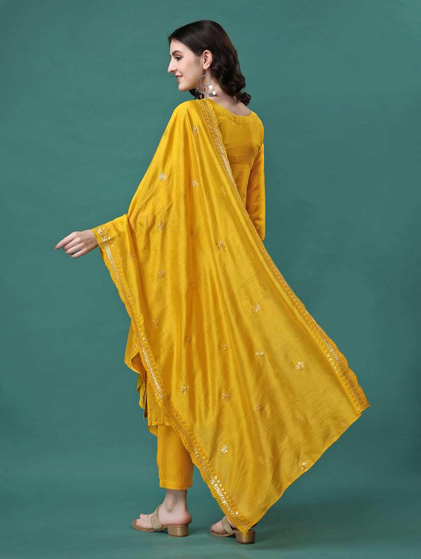 women yellow kurta dupatta set - 21309222 -  Standard Image - 3