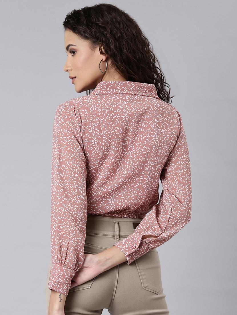 women pink georgette blouson top - 21310348 - Standard Image - 3
