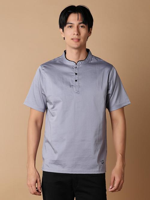 blue solid casual shirt - 21311036 - Standard Image - 0