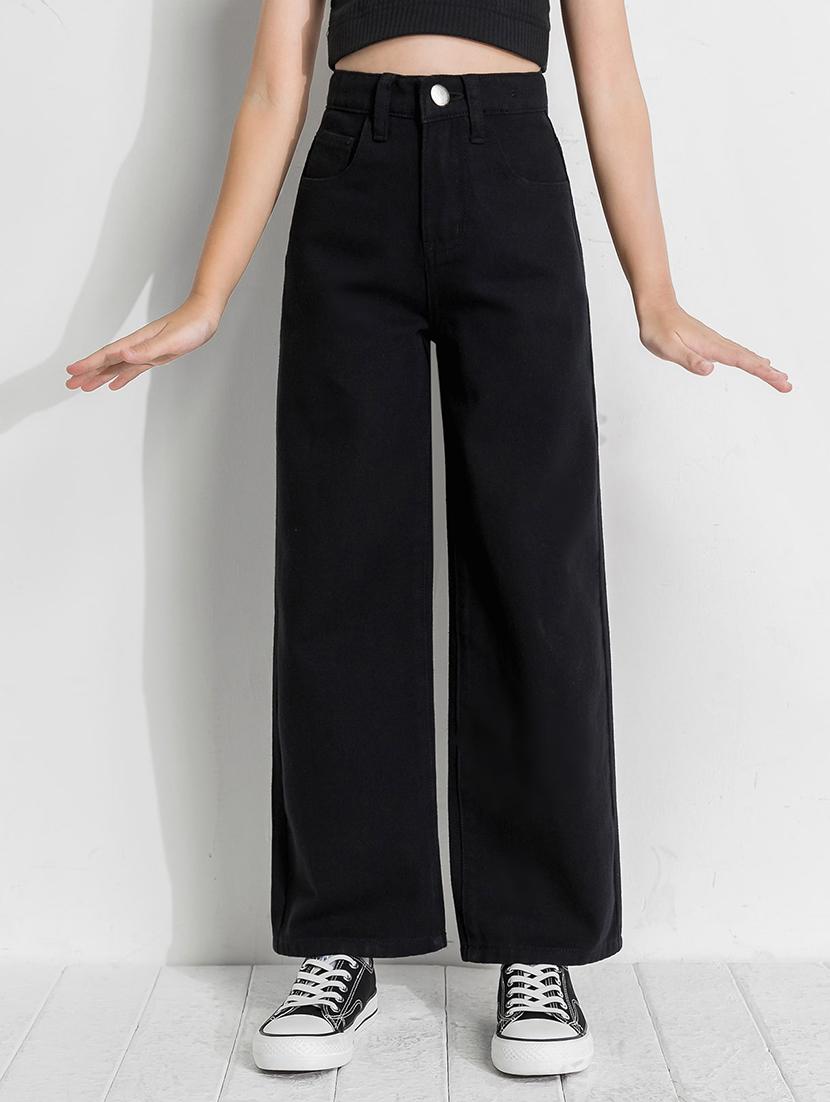 women solid high rise wide leg jean - 21311552 -  Zoom Image - 0