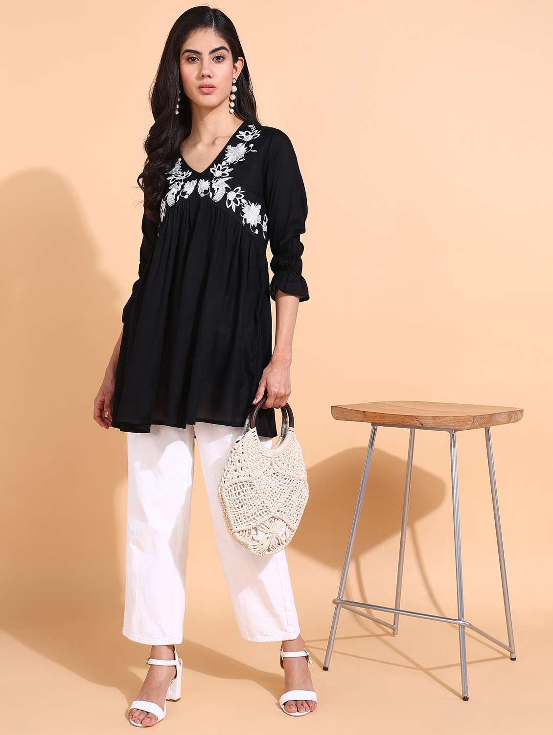 women black rayon regular top - 21311949 -  Standard Image - 3