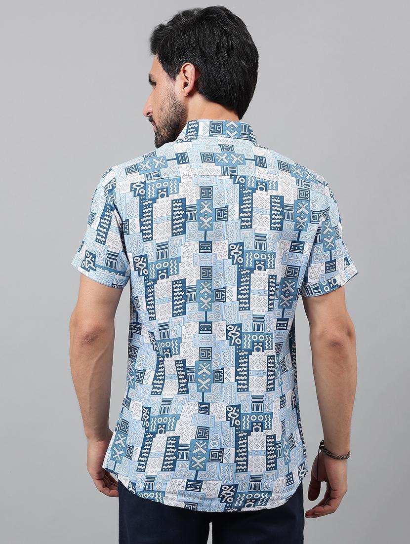 men short sleeved printed casual shirt - 21311988 - Standard Image - 3
