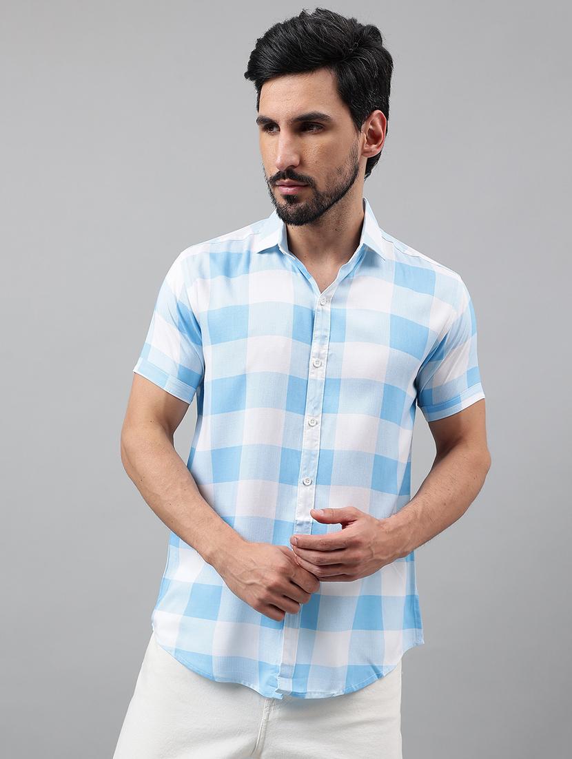 men short sleeved checkered casual shirt - 21312002 - Zoom Image - 0