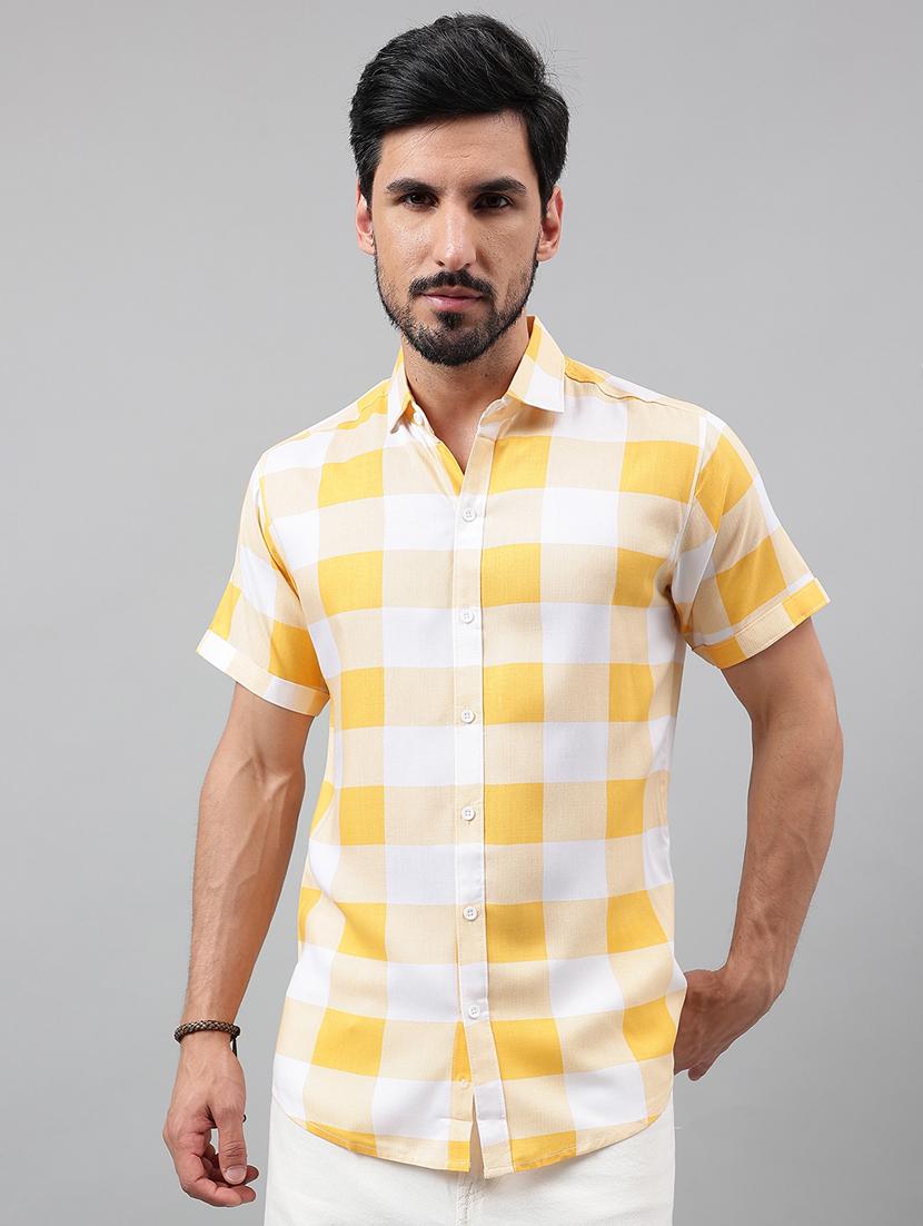 men short sleeved checkered casual shirt - 21312005 - Zoom Image - 0