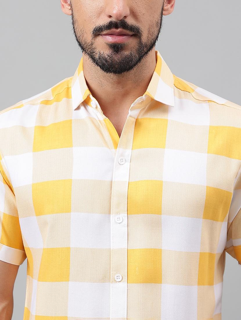 men short sleeved checkered casual shirt - 21312005 - Standard Image - 5