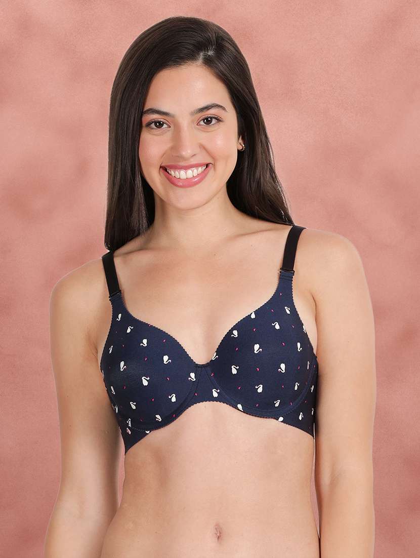 Blue Printed T Shirt Bra