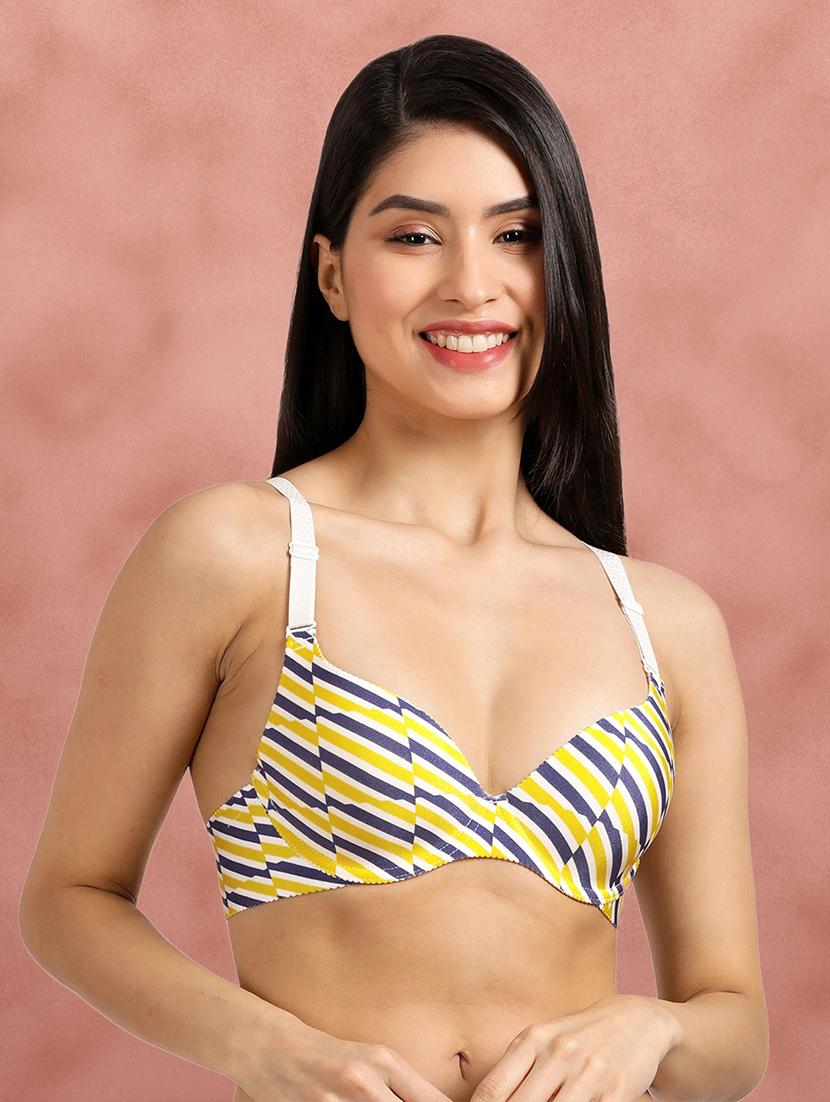 yellow printed nylon t-shirt bra - 21313863 -  Zoom Image - 0