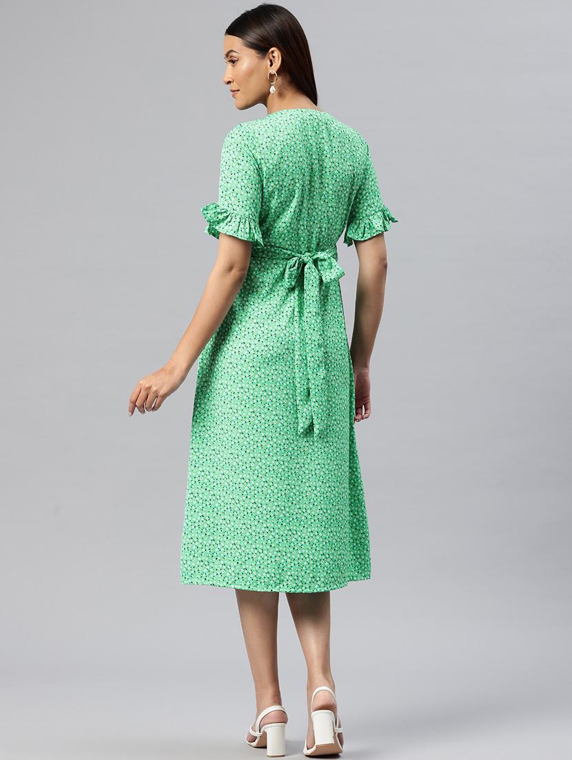 women printed button down a-line dress - 21313879 - Standard Image - 3