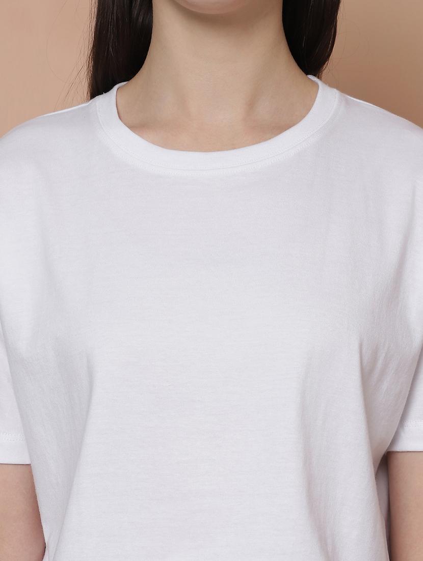 women solid crop oversized t-shirt - 21315087 - Standard Image - 5